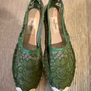 Valentino Green Lace Women’s Loafers